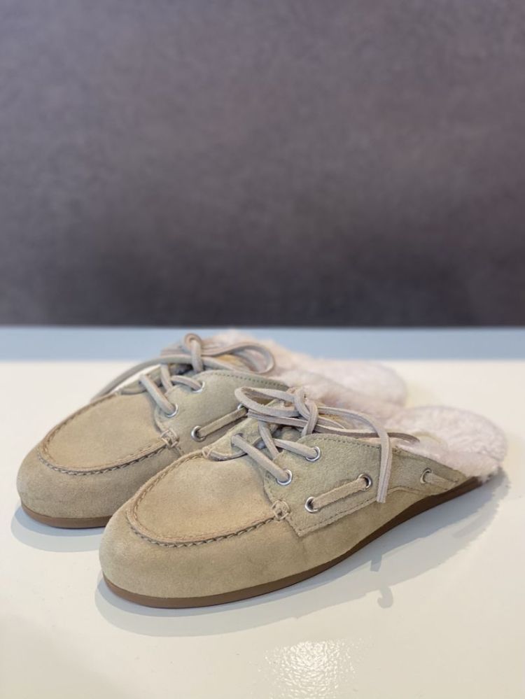 BOATLOAFER MULE FUR DESERT TAN