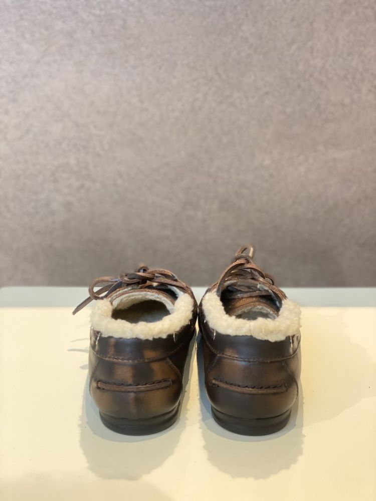 BOATLOAFER FUR LEATHER COFFEE