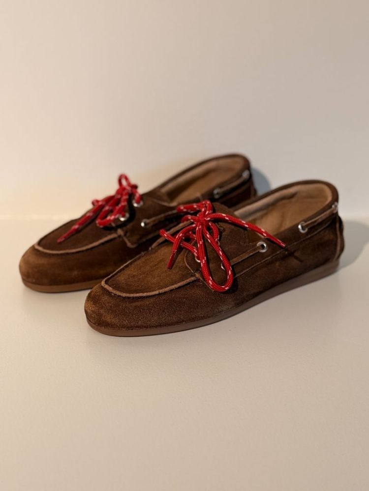 BOATLOAFER BRUSHED SUEDE DARK BROWN