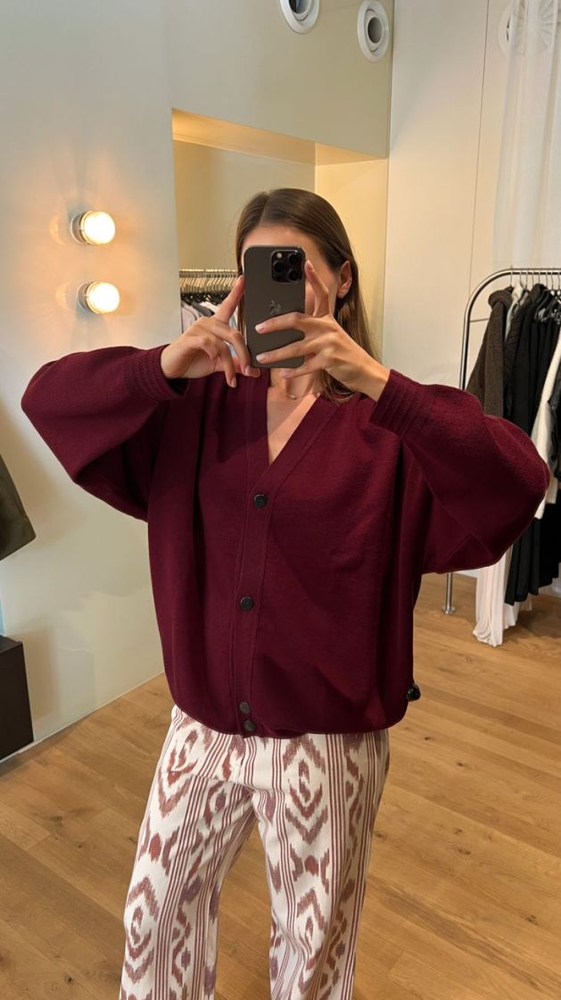 GECOS CARDIGAN UNI AUBERGINE