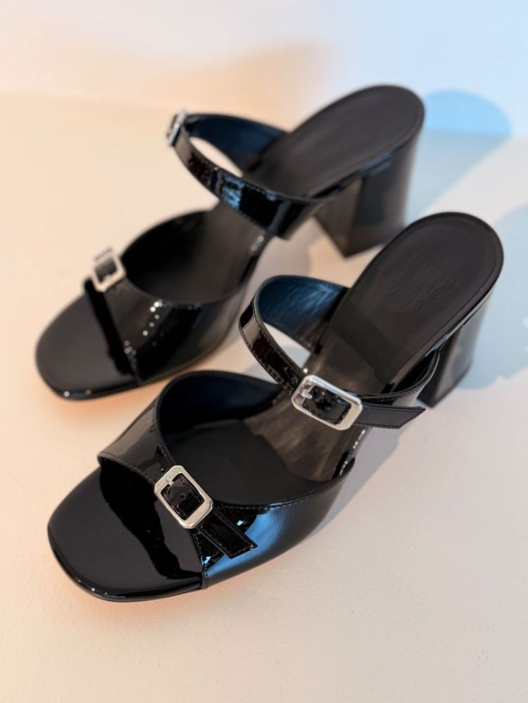 UNA SANDAL BLACK PATENT BLACK