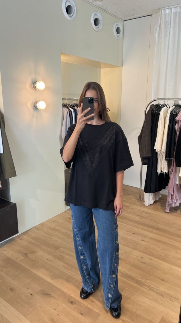 DREWA LACE HEAVY JERSEY 190303 BLACK