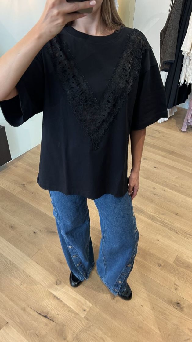 DREWA LACE HEAVY JERSEY 190303 BLACK