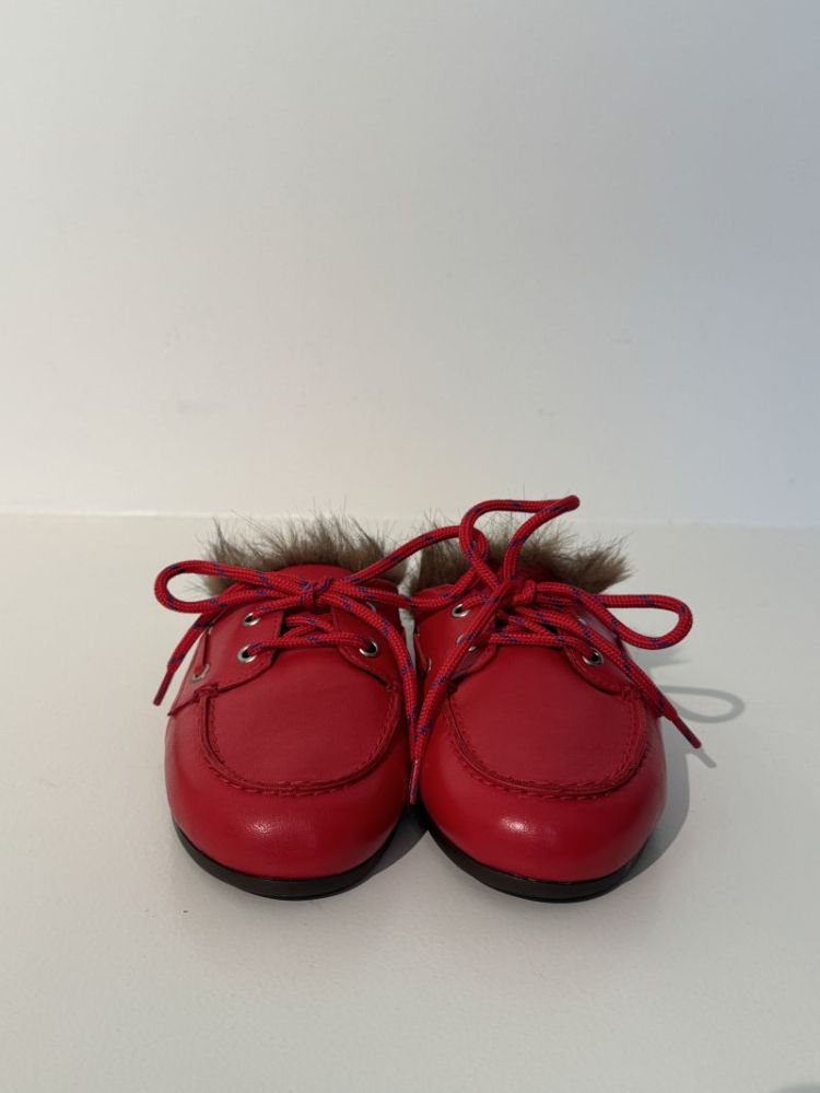 BOATLOAFER MULE HAIRY FUR SOFT FERRARI
