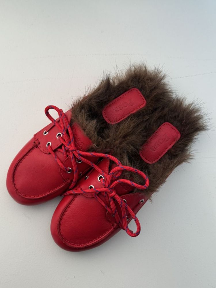 BOATLOAFER MULE HAIRY FUR SOFT FERRARI
