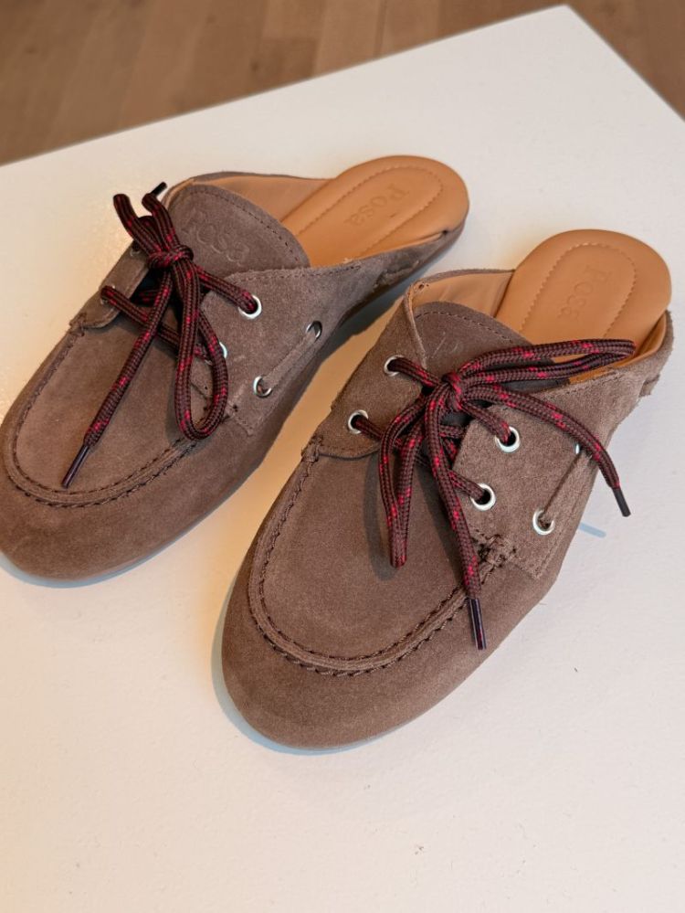 BOATLOAFER MULE BRUSHED SUEDE LIGHT CHOCOLATE