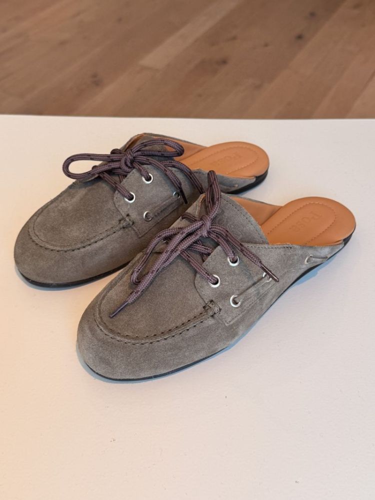BOATLOAFER MULE BRUSHED SUEDE KAKI
